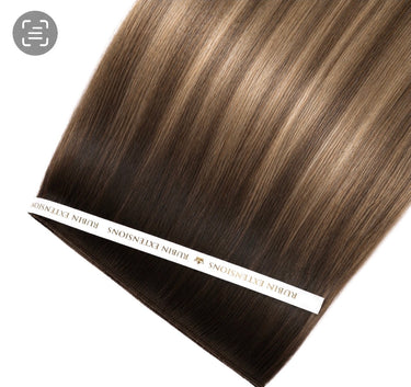 Genius Weft Tape-in Extensions im Farbton Luis Velvet Brown, Premium Line, 100% Echthaar in Remy Qualität – Rubin Extensions®