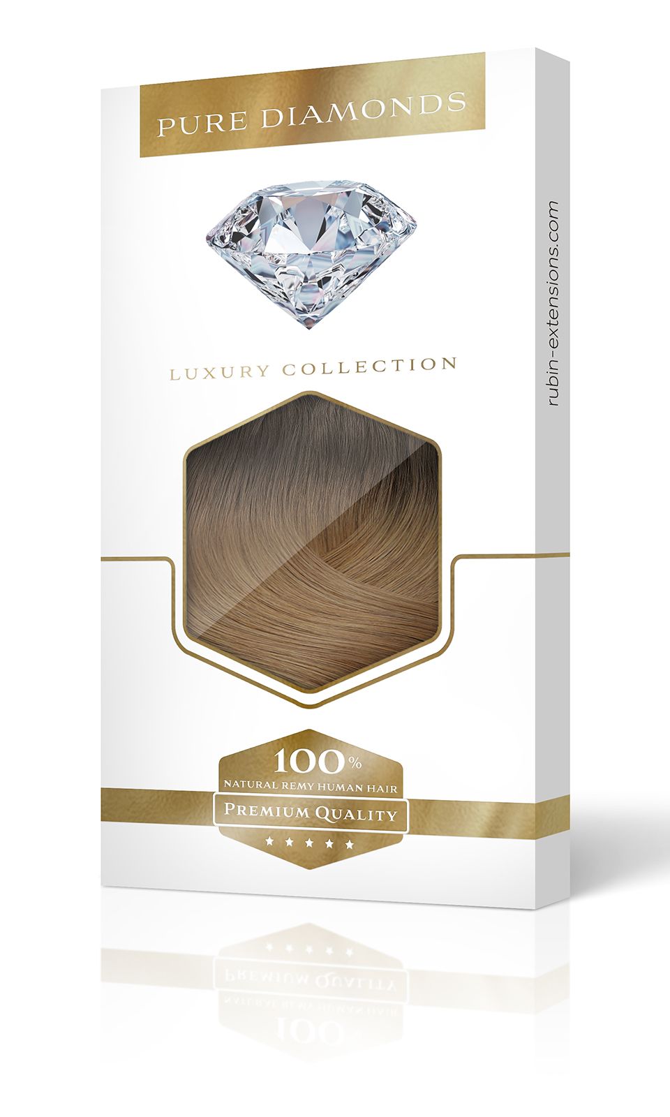 Geschenkverpackung der Clip-in Extensions in Rich Chocolate – Rubin Extensions®