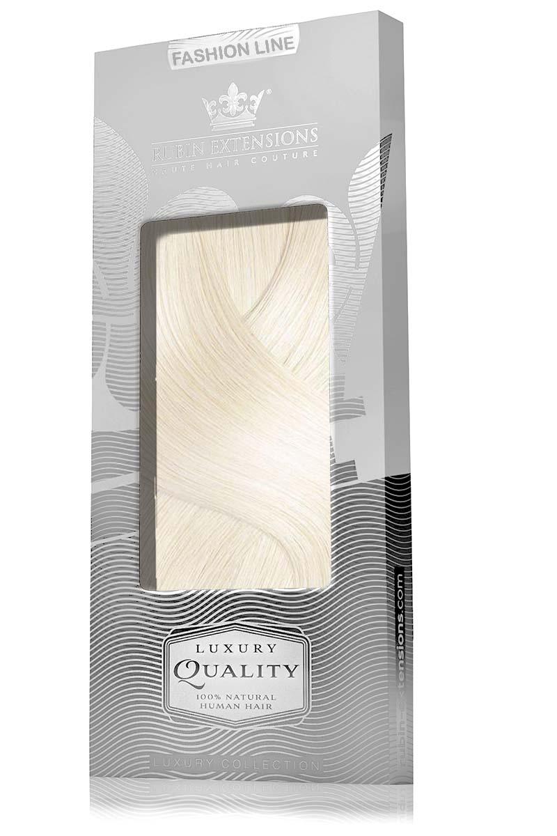 Geschenkverpackung der Clip-In Echthaar Extensions Goldblond, Fashion Line, edel gestaltet – Rubin Extensions®
