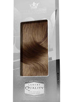 Verpackung der Clip-In Echthaar Extensions Natur-Goldbraun, Fashion Line, mit Markenlogo – Rubin Extensions®