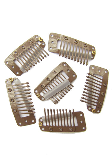 Braune Ersatz-Clips zur Befestigung von Clip-In Echthaar Extensions – Rubin Extensions®