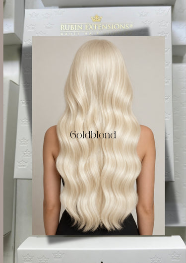 Echthaar Extensions in Goldblond – Rubin Extensions®