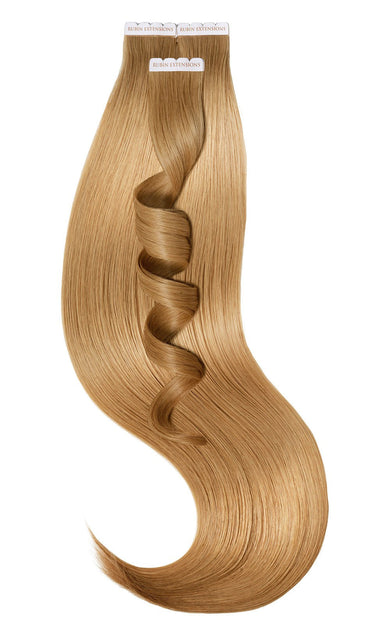 Produktbild der Tape-In Extensions in Hellbraun-Karamell, Excellence Line, 35–55 cm – Rubin Extensions®