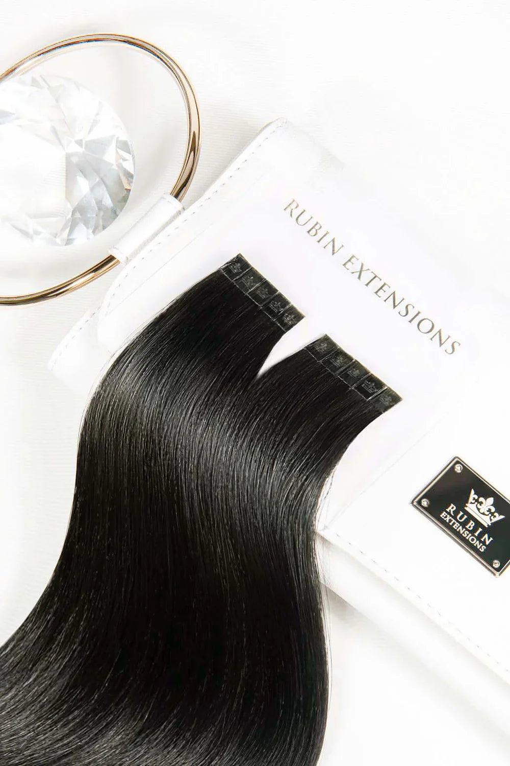 Excellence Line Keratin Bonding Extensions in Schwarz-Braun, Länge 35–55 cm, 100% Echthaar – Rubin Extensions®
