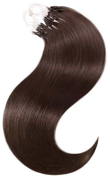Kastanien-Dunkelbraun Microring-Strähnen der Pro Deluxe Line, 100% Echthaar in den Längen 40 bis 50 cm – Rubin Extensions®