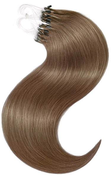 Übersichtsgrafik verfügbarer Haarlängen für Pro Deluxe Microring Extensions in Natur-Goldbraun – Rubin Extensions®