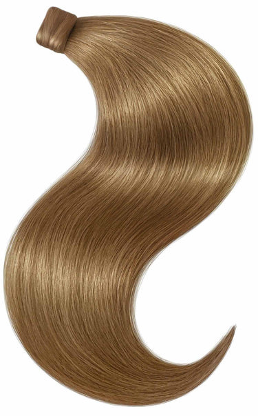 Ponytail Extensions in Hellbraun-Karamell aus Remy Qualität Echthaar, wählbare Länge 35 bis 55 cm – Rubin Extensions®