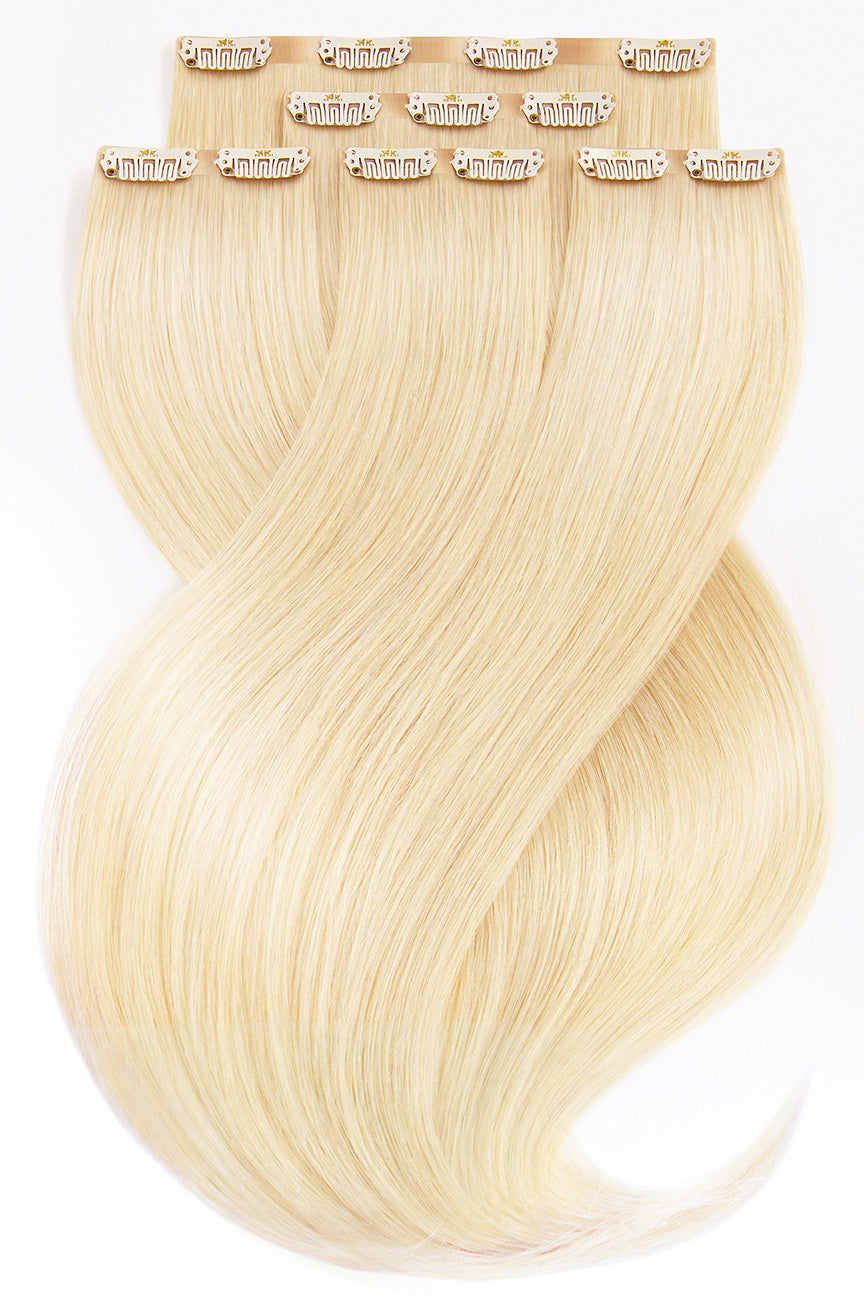 Clip-In Extensions Diamond Line Goldblond, Vollansicht 30–50 cm, 100% Echthaar – Rubin Extensions®