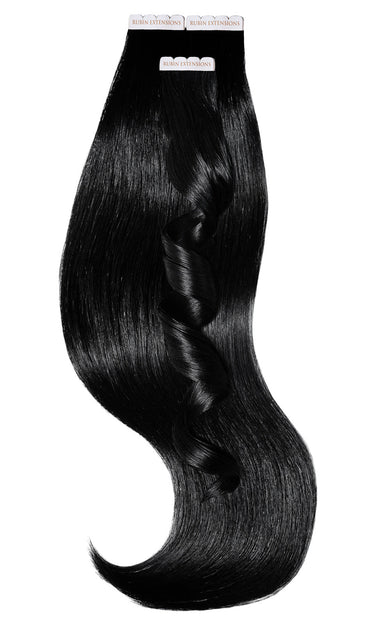 Excellence Line Tape-In Extensions in Schwarz, 100% Echthaar in Remy Qualität, Länge 25–55 cm – Rubin Extensions®