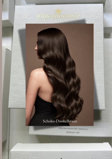 Echthaar Extensions in Schoko-Dunkelbraun – Rubin Extensions®