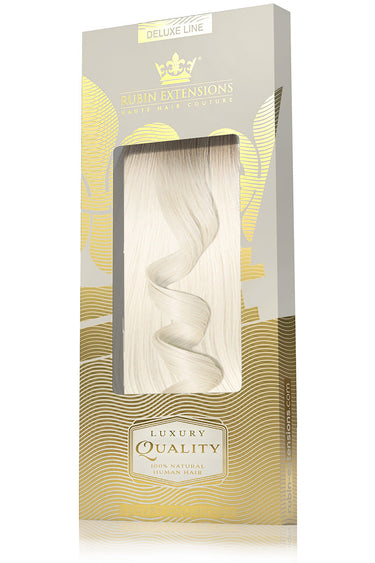 Verpackung der Tape-in Extensions Natur-Goldbraun & Hellblond, kurzer Ansatz Kollektion – Rubin Extensions®