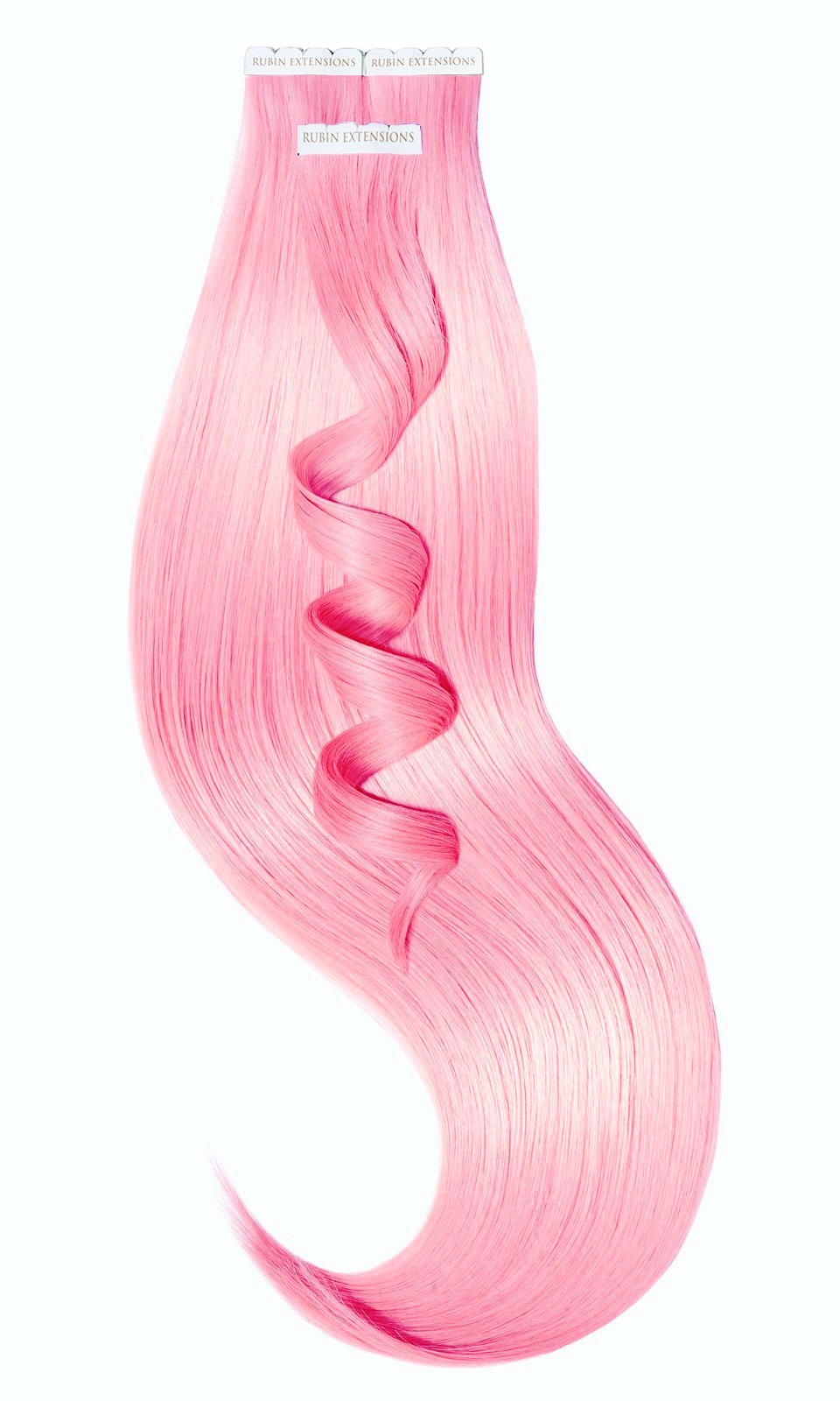 Strähnen-Detailansicht in Rosa Pastell, Tape-in Extensions Pro Deluxe Pastell Line, 25g Echthaar – Rubin Extensions®