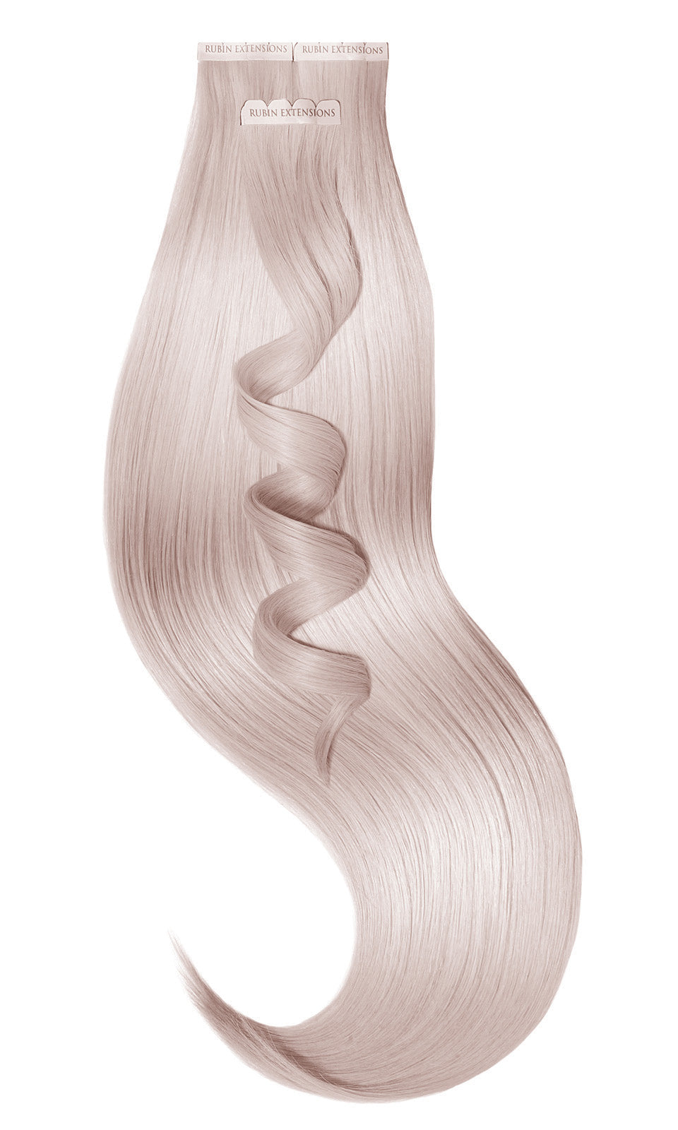 Tape-in Extensions Pro Deluxe Line in Silberblond, 100% Echthaar, Länge 40–50 cm – Rubin Extensions®