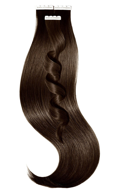 Tape-In Extensions Premium Line in Schoko-Dunkelbraun, unsichtbare Anbringung, 50g Set – Rubin Extensions®