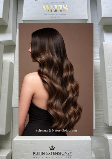 CLIP-IN EXTENSIONS Schwarz & Natur-Goldbraun Pure Diamond Line