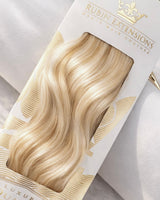 Keratin Bondings Haarsträhnen in Honigblond in eleganter Geschenkverpackung – Rubin Extensions®