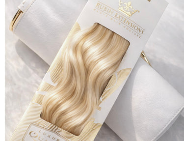 Keratin Bondings Haarsträhnen in Honigblond in eleganter Geschenkverpackung – Rubin Extensions®