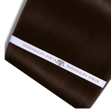 Genius Weft Tape-in Extensions in Kastanien-Dunkelbraun, Premium Line, feinstes Remy-Echthaar – Rubin Extensions®
