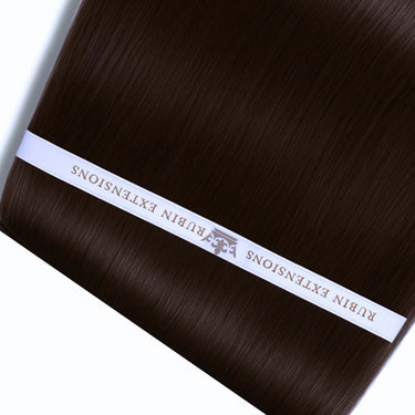 Genius Weft Tape-in Extensions im Farbton Dark-Chocolate, Premium Line, 100% Echthaar in Remy Qualität – Rubin Extensions®