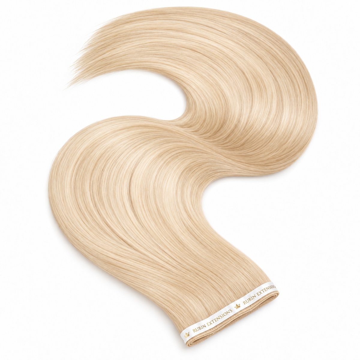 Genius Wefts Tape-in Echthaar Extensions in Honigblond – geschwungene Haartresse, Premium Line – Rubin Extensions®