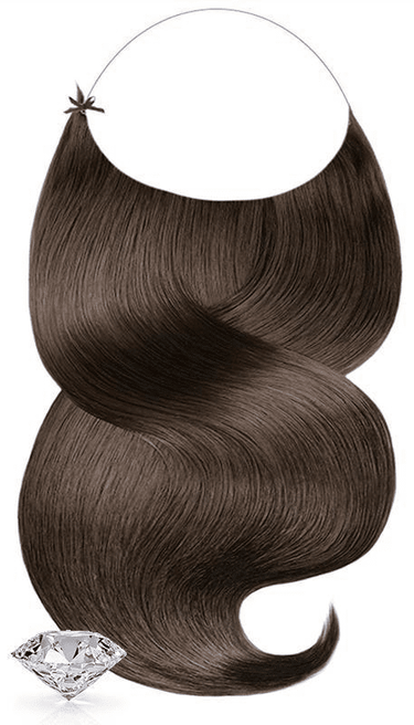 Halo Echthaarband in Kastanien-Dunkelbraun, One-Piece Extensions, Diamond Line – Rubin Extensions®