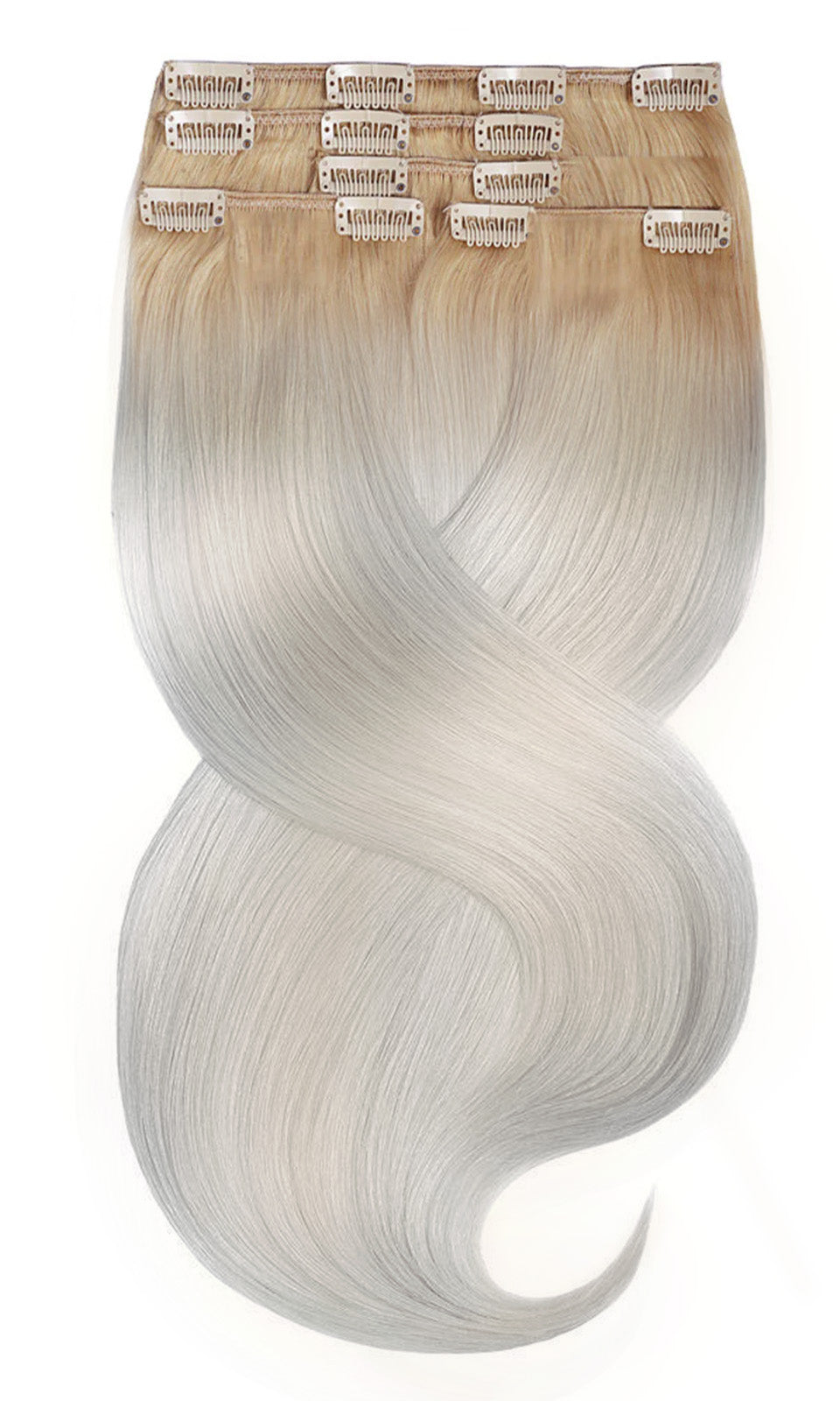 CLIP-IN EXTENSIONS LUXURY Rooted Honigblond & Silberblond