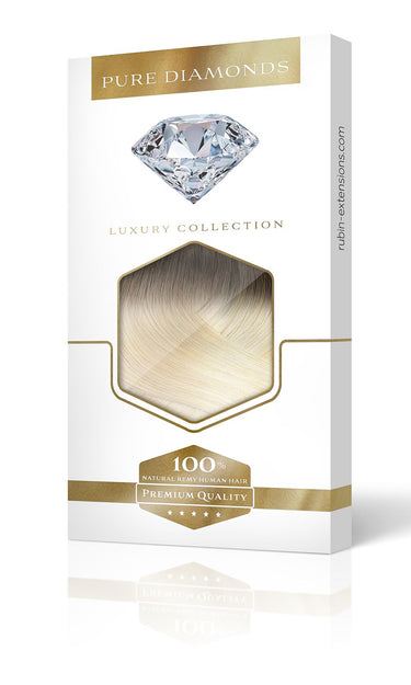 Verpackung der Clip-In Extensions im Farbton Sombre Beige – Rubin Extensions®