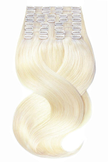 Clip-In Echthaar Extensions Goldblond, Deluxe Line, in den Längen 55 bis 70 cm, Premium Echthaar – Rubin Extensions®