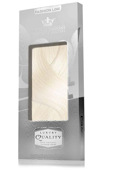 Geschenkverpackung der Clip-In Echthaar Extensions Goldblond, Fashion Line, edel gestaltet – Rubin Extensions®