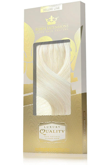 Verpackung der Clip-In Echthaar Extensions Hellblond, Deluxe Line – Rubin Extensions®