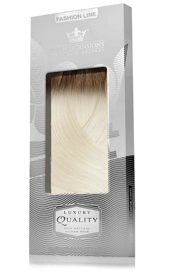 Verpackung der Clip-in Extensions Natur-Goldbraun & Hellblond, Fashion Line, 70g – Rubin Extensions®