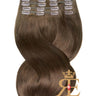 Clip-In Echthaar Extensions Schoko-Dunkelbraun, Deluxe Line, 60–70 cm, 100% Echthaar – Rubin Extensions®