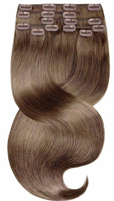Clip-In Echthaar Extensions Natur-Goldbraun, Fashion Line, 100% Echthaar – Rubin Extensions®