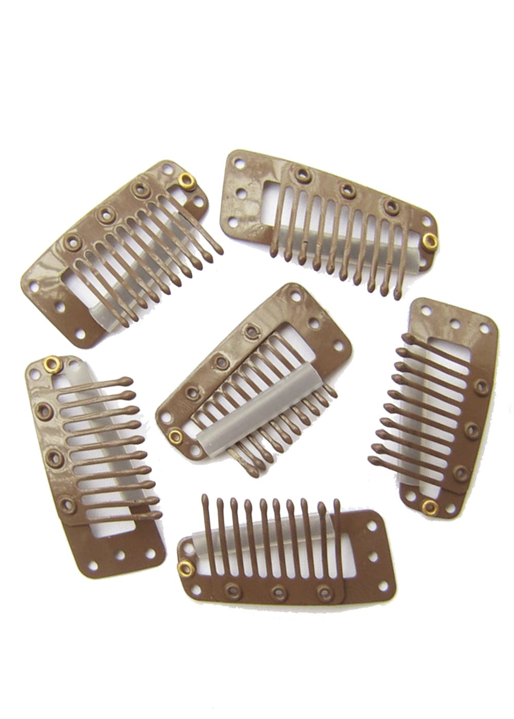Braune Ersatz-Clips zur Befestigung von Clip-In Echthaar Extensions – Rubin Extensions®