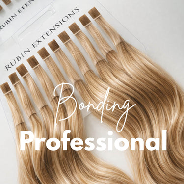 Längenübersicht der Keratin Bonding Strähnen in Hellbraun-Karamell, erhältlich in 41 cm und 51 cm Remy Echthaar-Qualität – Rubin Extensions®