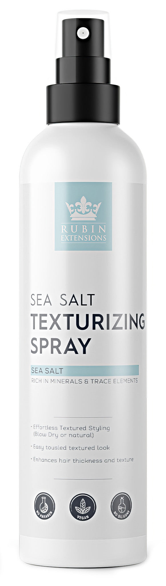 Premium Sea Salt Spray 200ml für griffigen Strandwellen-Look und natürlichen Glanz bei Echthaar Extensions – Rubin Extensions®