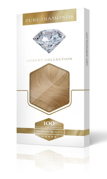 Verpackung der Clip-In Extensions in Hellbraun-Karamell – Rubin Extensions®