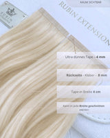 Set der Tape-in Extensions mit kurzem Ansatz in Schwarz & Silberblond, 100% Echthaar – Rubin Extensions®
