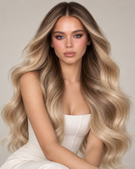 Haartresse - Genius Weft Tape-in Echthaar Extensions Champagne Melt Balayage | Rubin Extensions - Premium Line
