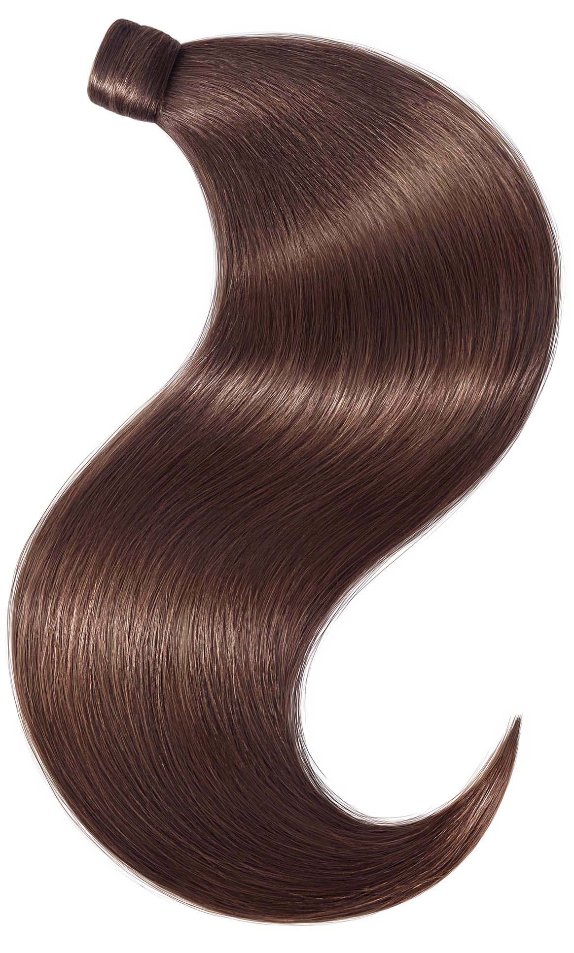 Ponytail Luxury Extensions in Mahagoni-Braun, 100% Echthaar, Länge 35–55 cm – Rubin Extensions®