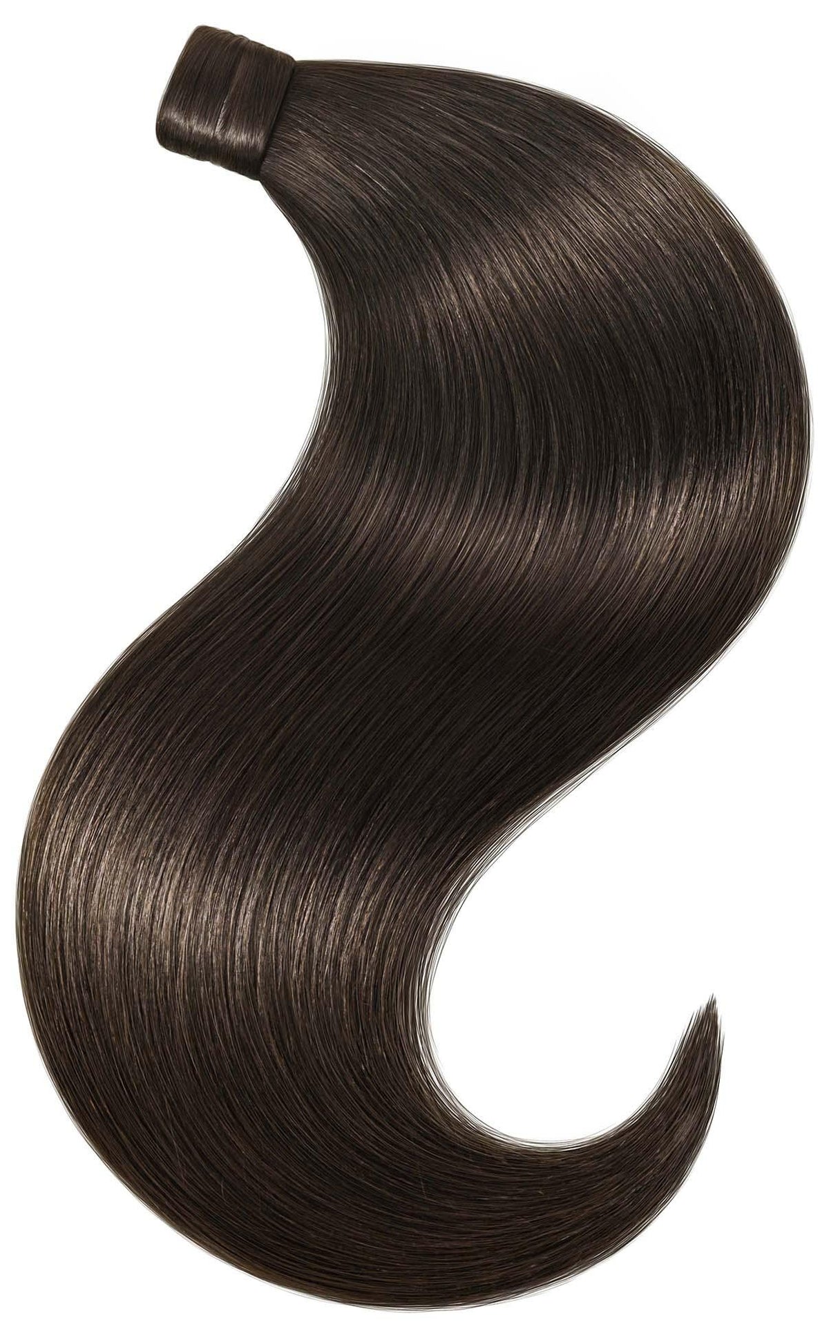 Echthaar-Pferdeschwanz zum Clip-In in Schwarz-Braun, wählbare Längen von 35 bis 55 cm – Rubin Extensions®