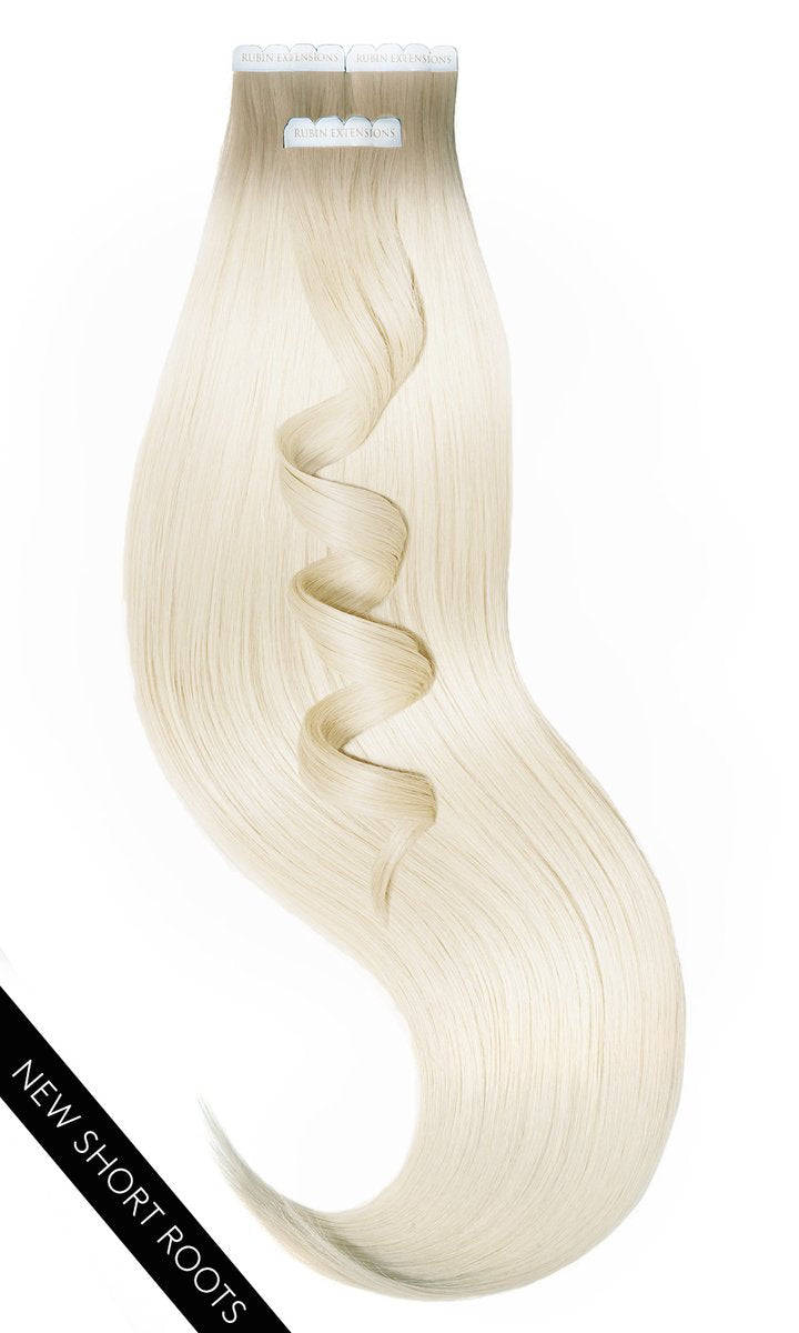 Tape-in Extensions Excellence Line in Nussbraun & Sommerblond, Rooted Farbverlauf, 46 cm – Rubin Extensions®