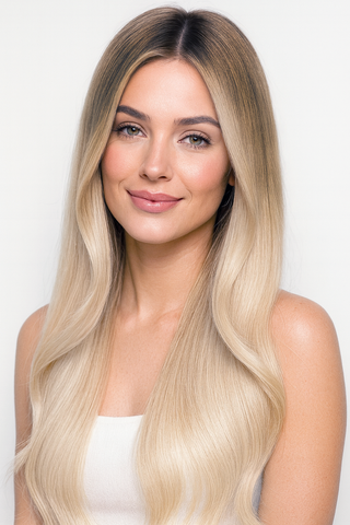 Rubin Extensions Clip-in - 100 % Echthaar - Shadowed Blonde – Diamond Line
