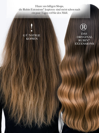 CLIP-IN EXTENSIONS LUXURY QUALITÄT DELUXE SOMBRE BALAYAGE Schoko-Dunkelbraun & Platinblond