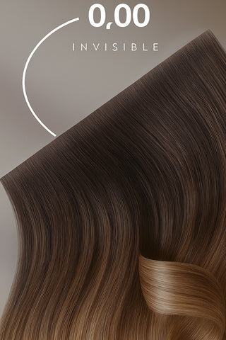 Invisible Clip-in Extensions Diamond Line Schoko-Dunkelbraun