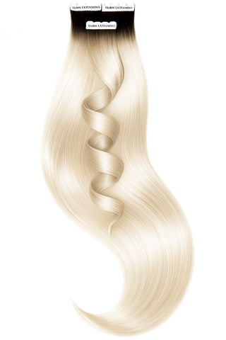 TAPE-IN EXTENSIONS ECHTHAAR, Schwarz-Braun & Platinblond