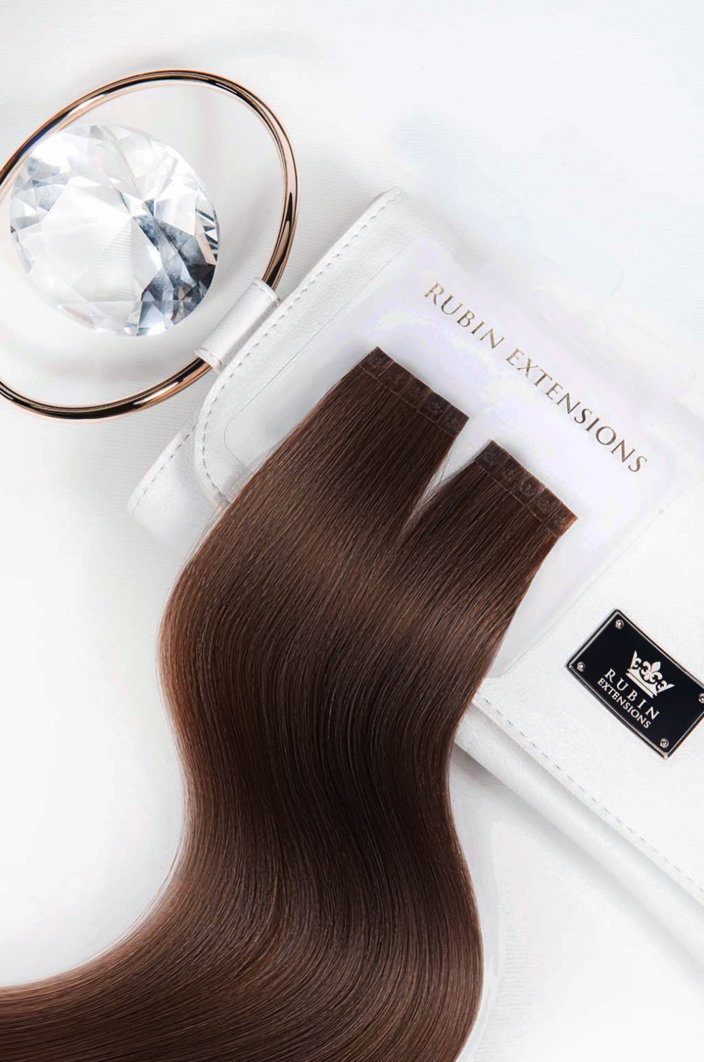 Edle Geschenkbox der Pro Deluxe Keratin Bondings im Farbton Kastanien-Dunkelbraun – Rubin Extensions®