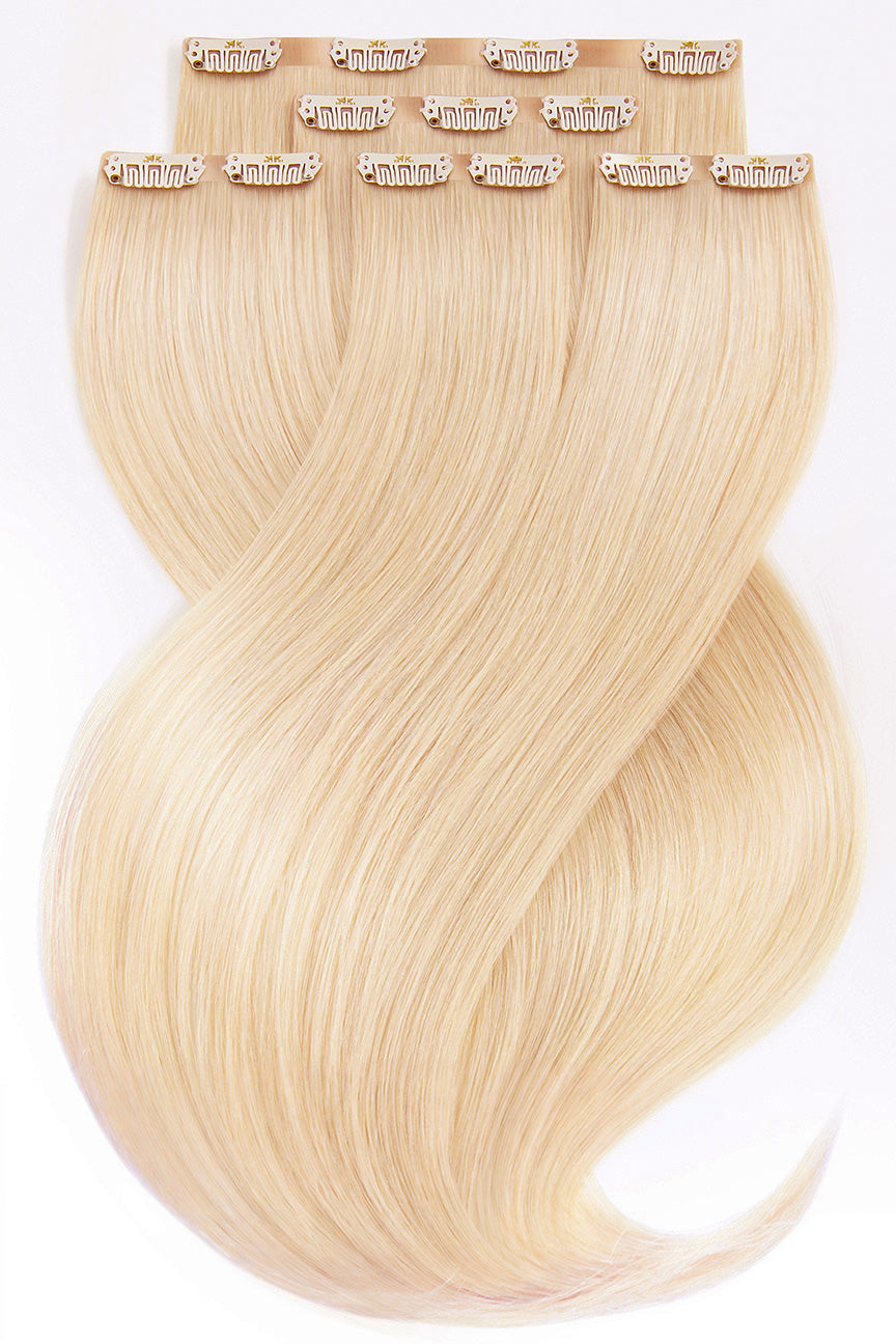 Clip-In Extensions Diamond Line Honigblond, Vollansicht 30–50 cm, 100% Echthaar – Rubin Extensions®