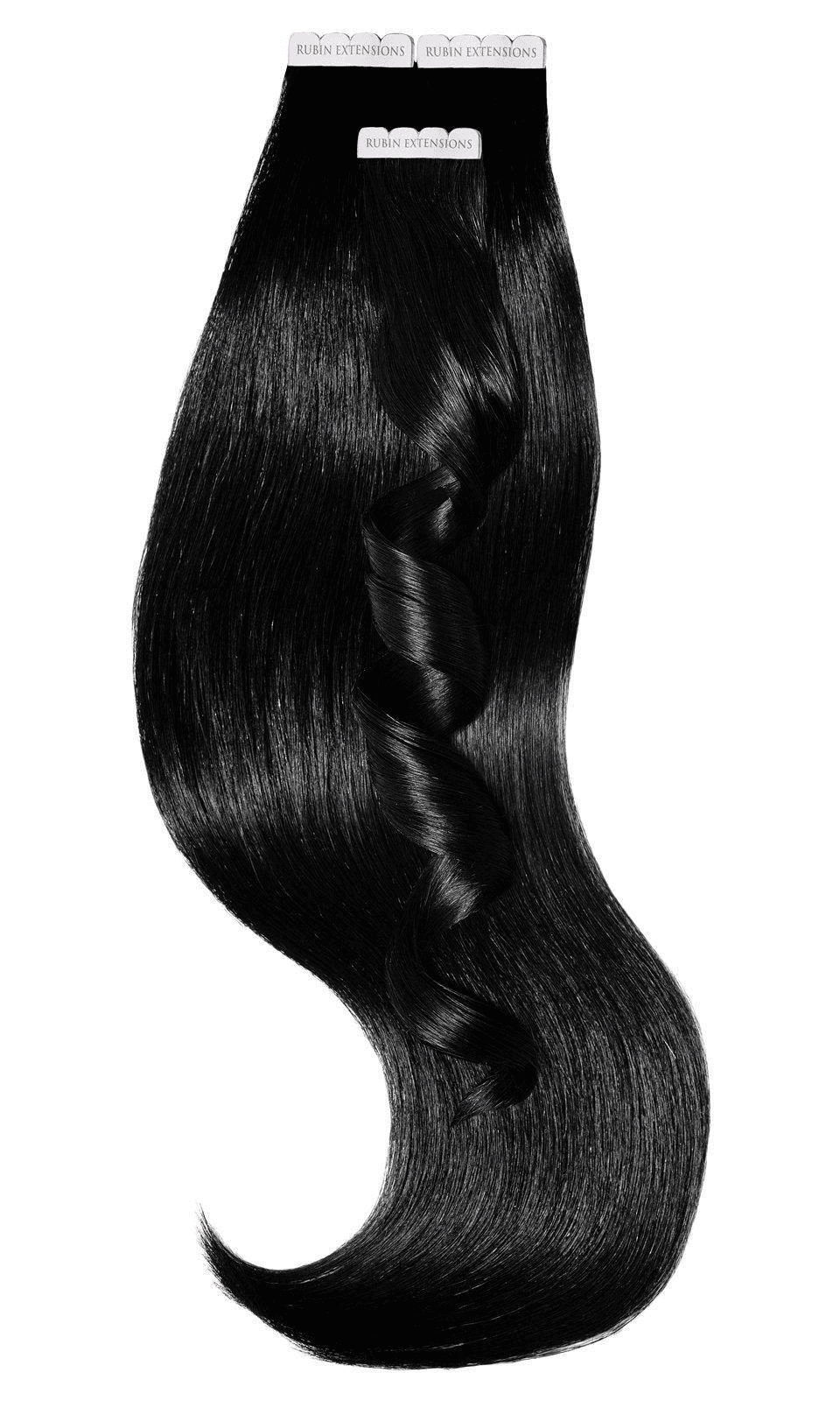 Tape-in Extensions Pro-Deluxe Line in Schwarz, Länge 40–50 cm, 100% Echthaar Remy Qualität – Rubin Extensions®