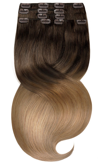 EXTENSIONS À CLIPS OMBRÉ BALAYAGE ChocolatFoncé & Brun Clair Caramel Fashion Line